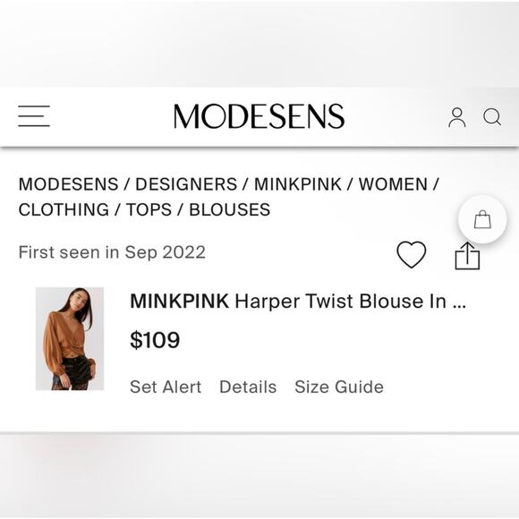 NWT! MINKPINK Harper Cropped Twist Blouse - Size Small - Picture 4 of 8